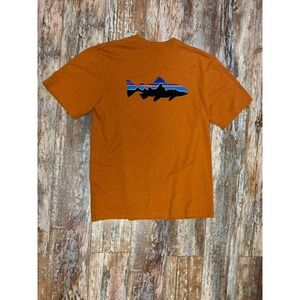 Mens Patagonia Fish T-Shirt The Broadmoor Colorado Hotel Orange Size Medium